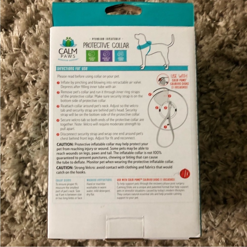 Calm Paws Protective Inflatable Dog Collar Small - Picture 4 of 6
